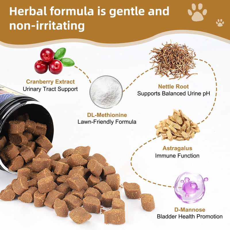 Petnanny Urinary Tract Support Soft Chews for Dogs, Cranberry Supplement for Dogs, Supports Bladder Health, pH Balance & Immunity, Chicken Flavor