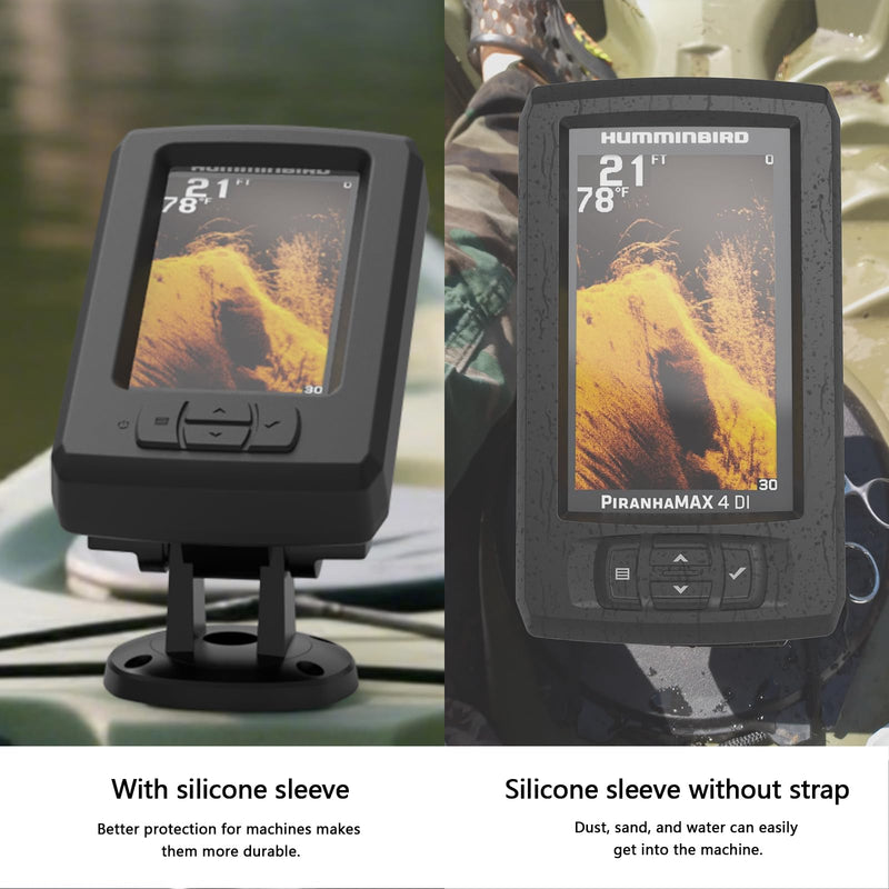 Fish Finder Protective Case Silicone Cover Compatible with Humminbird PiranhaMAX 4 DI and Humminbird PiranhaMAX 4,Marine Electronics Accessory (Black)
