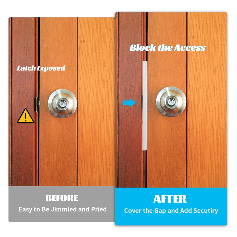 Blulu 2 Pcs Door Latch Guard Plate Outswing Angle Latch Protector Shield L Shaped Security Reinforcement Striker Plates to Block Access to Door Lock Deadbolt(2 Pcs,7 Inch) 7 Inch