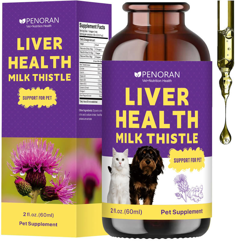 Milk Thistle for Dogs Liver Health & Detoxification, Vet Approved | Especially beneficial for senior dogs & cats, Repairs Damaged Tissue, Prevent Fat Buildup, Metabolic Capacity