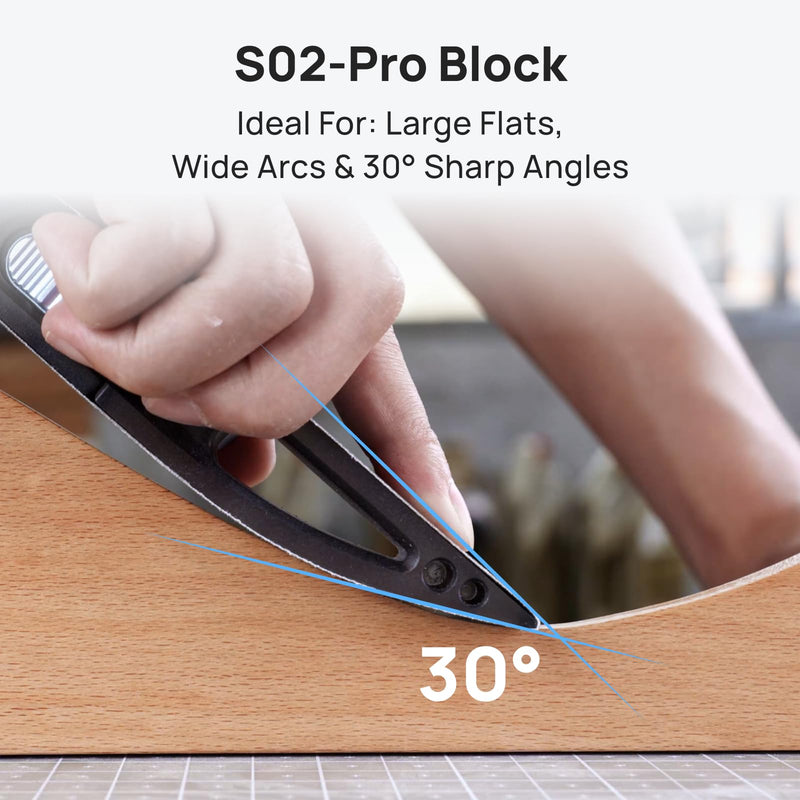 HOZO NeoBlock Sanding Block Set – 1 Magnetic Handle + 3 Swappable Heads (Basic, Pro, Expert) with 6 Grit Belts (120/180/240/400/600/800), Supports Wet Sanding, Quick-Swap for 3D Printing & DIY Project Advanced Combo
