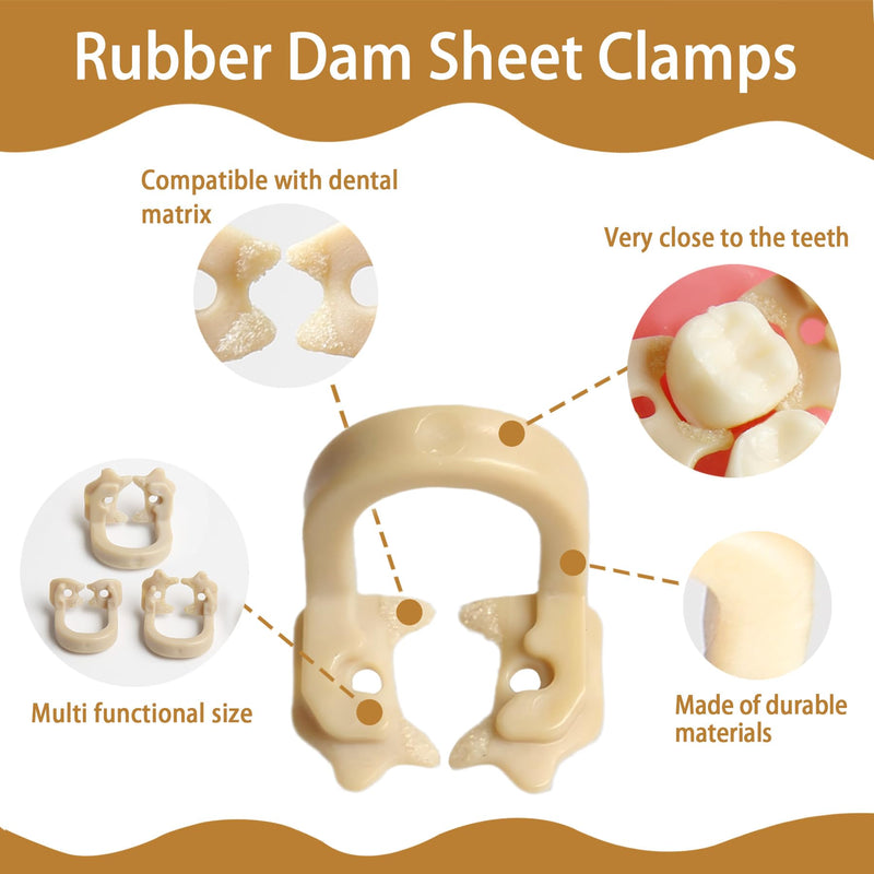 Dental Sectional Matrices Clip Dam Clamps Resin Rubber Barrier Clip Z1/Z2/Z4 Mixed Molar Teeth Repair Tools 6Pcs