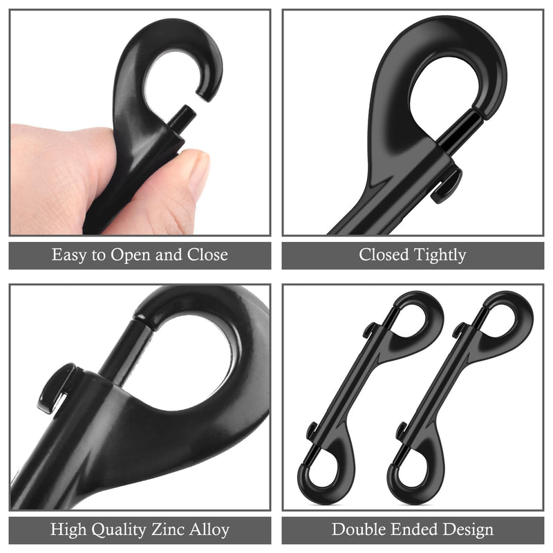 ERKOON Extra Large 4-7/10inch Double Ended Bolt Snaps Hooks 220lbs Load Capacity Zinc Alloy Double Sided Clips Heavy Duty Trigger Snap for Dogs Leashes/Water Bucket/Horse Feed/Hammocks (2 Pack) 2 Pack