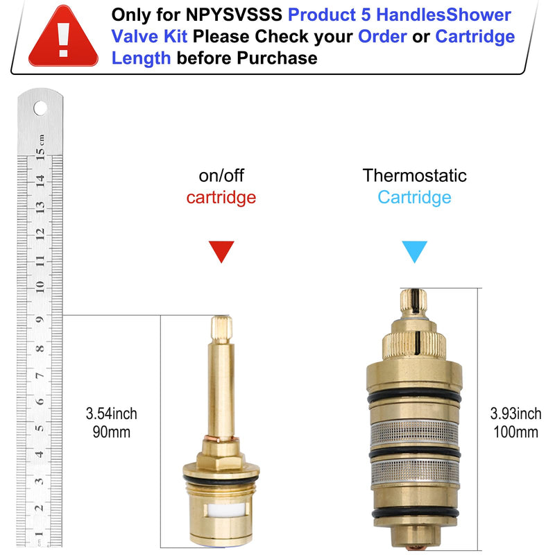 Thermostatic Shower Valve Cartridge Replacement, 5-handle Cartridge Replacement Full Set Backup, 4 way Vertical Valve Backup 5-handle complete cartridges