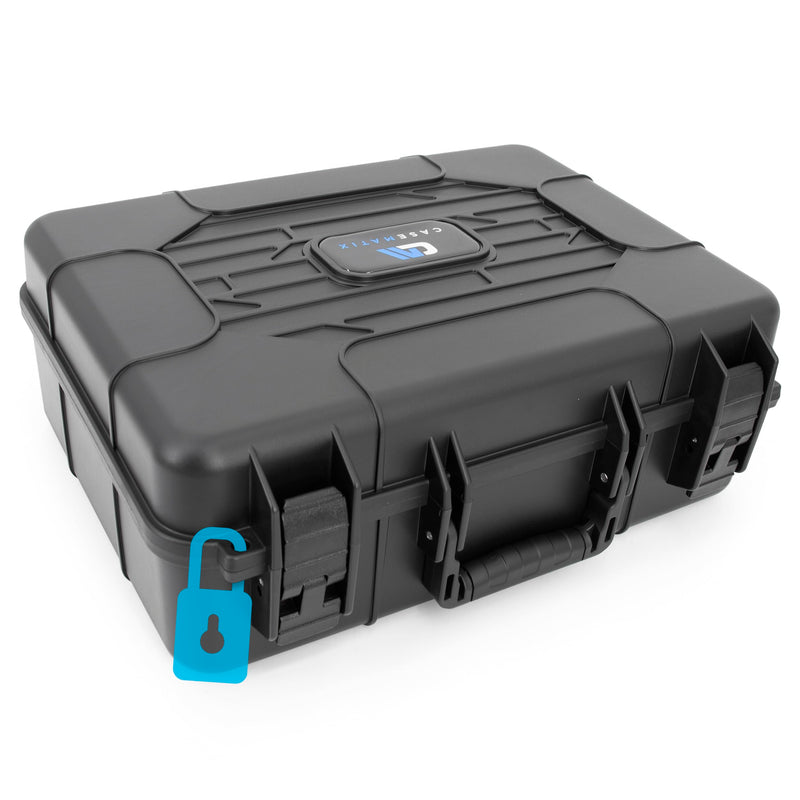 CASEMATIX Projector Hard Case with Custom Foam Compatible With Epson VS240, EX3240, VS345, VS340, VS335W, EX7240 Pro, EX5240 – Travel Case with Hard Shell Protection – Fits Up to 14.5" x 10.5" x 4.5"