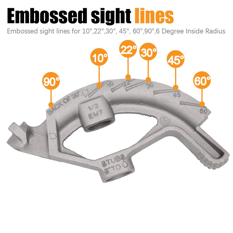 1/2-inch EMT Conduit Pipe,Conduit Hand Bender Tool for 1/2 in. EMT Pipes,Bender Head Aluminum