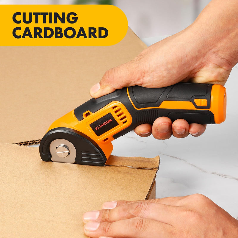 Cordless Electric Scissors, fabric scissors, rotary cutter, for Cutting Carpet, Cardboard, Leather, Paper, Plastic.yellow.