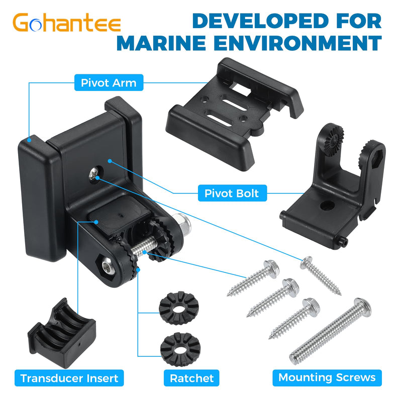 7400931 Transducer Bracket, Transducer Mounting Plate Compatible with MHX XNT XHS Model Transducers for Fishfinder Sensors Transom Mounting Plate Transom Mounting Hardware Kit Transducer Mount