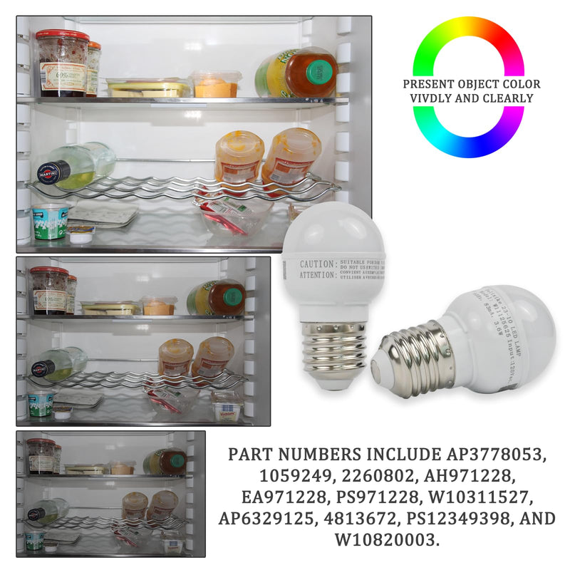 for Whirlpool Refrigerator Freezer LED Light Bulb W11125625 W10820003 W11216993 4396822 Replacement