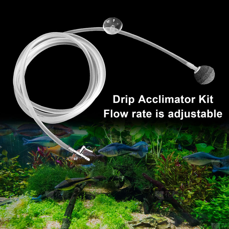 Drip Acclimation Kit for Aquarium, Adjustable Precision Slow Drip System to Reduce Stress & Prevent Osmotic Shock, Safe Transition for Saltwater Freshwater Fish, Shrimp, Coral, Marine Fish 1 SET