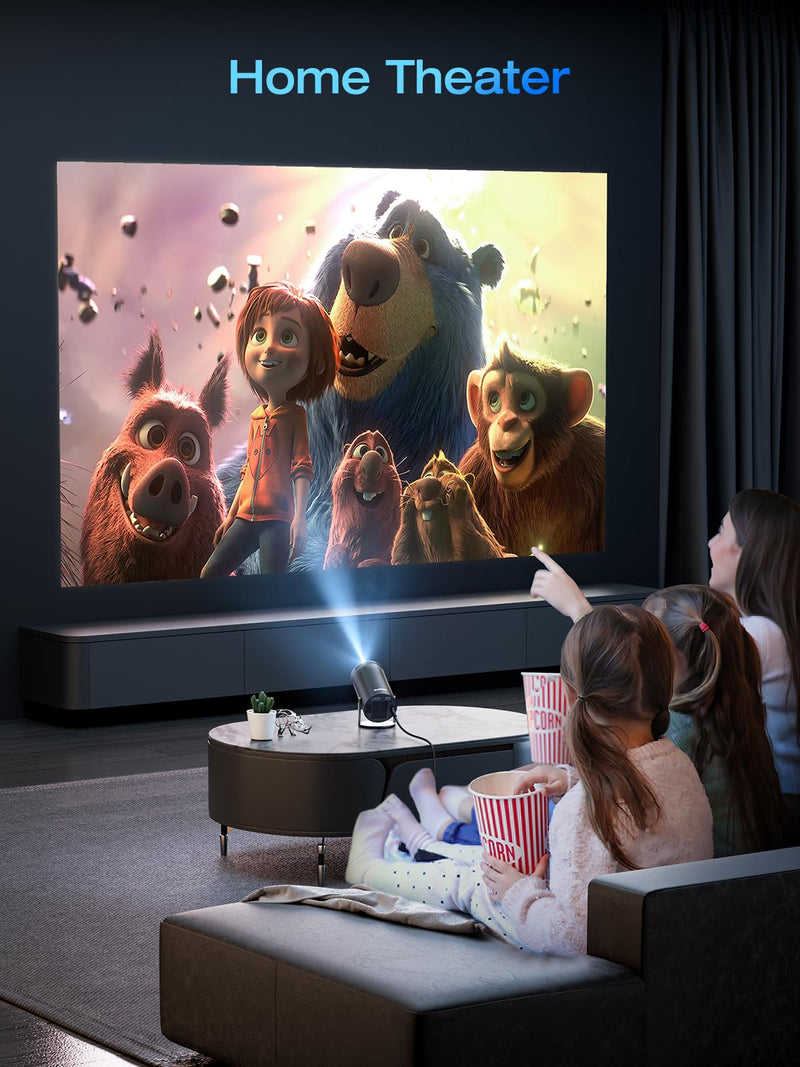 CLOKOWE Projector with WiFi and Bluetooth, 4K FHD 1080P Supported, Portable Outdoor Movie Mini Projector, Auto Keystone, Compatible with iOS/Android/HDMI/TV Stick/Windows T08