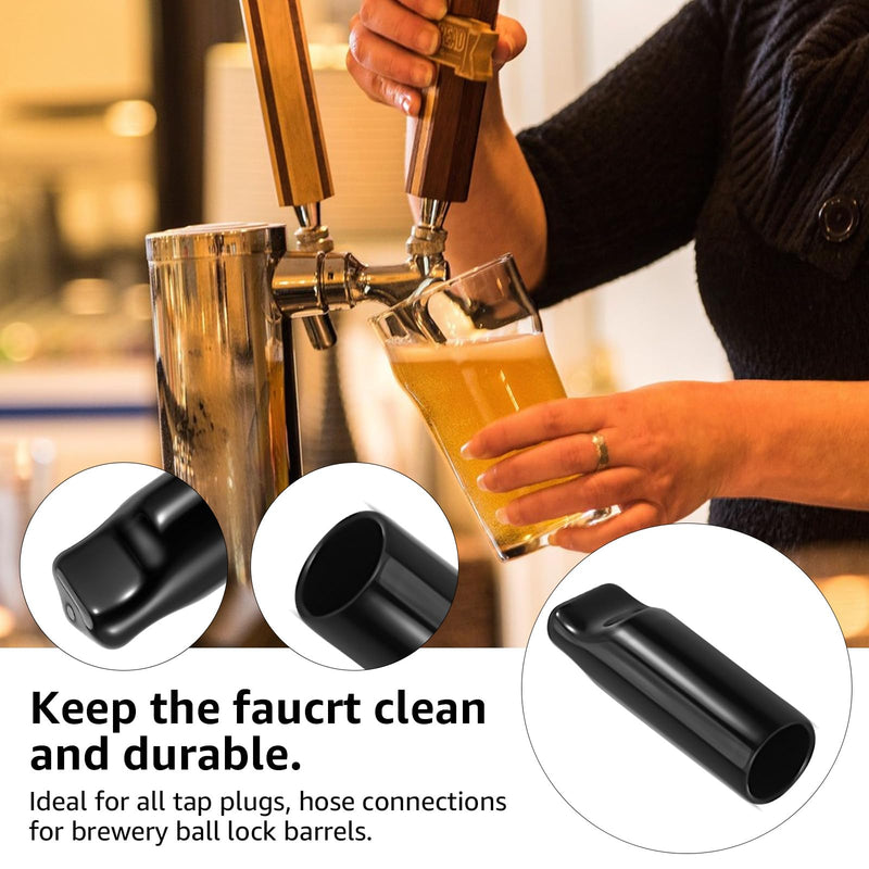 Beer Tap Cover Draft Beer Faucet Cap, 10 Pieces Beer Tap Plug Keg Tap Kit Rubber Tap Soother Sanitary Covers Beer Nipple For Most Standard American Draft Beer Faucet, Kegerator Accessories