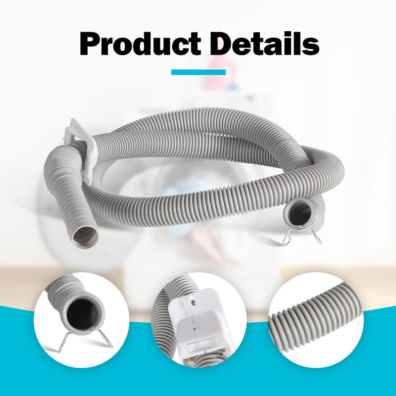 NEW AEM73732901 Washer Drain Hose Assembly Length 63 in Compatible with LG Kenmore Washer Replacement AEM74053001 MEJ62685201 2702257 PS8749199 AP5783629 EAP8749199