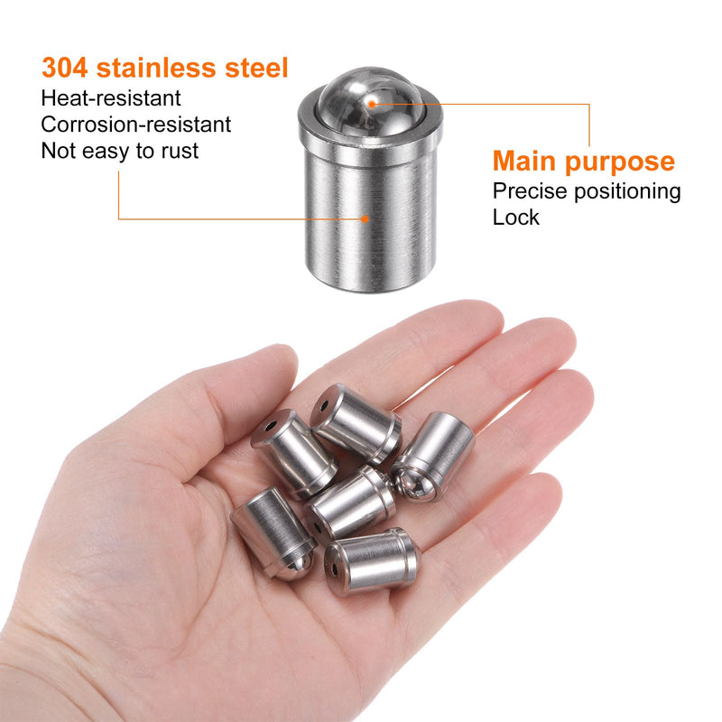 HARFINGTON 20pcs Ball Point Spring Plungers 12x16mm 304 Stainless Steel Precision Positioning Beads Ball Spring Plungers Ball Catch Latch for Door Cupboard Mechanical Devices Clamps Furniture
