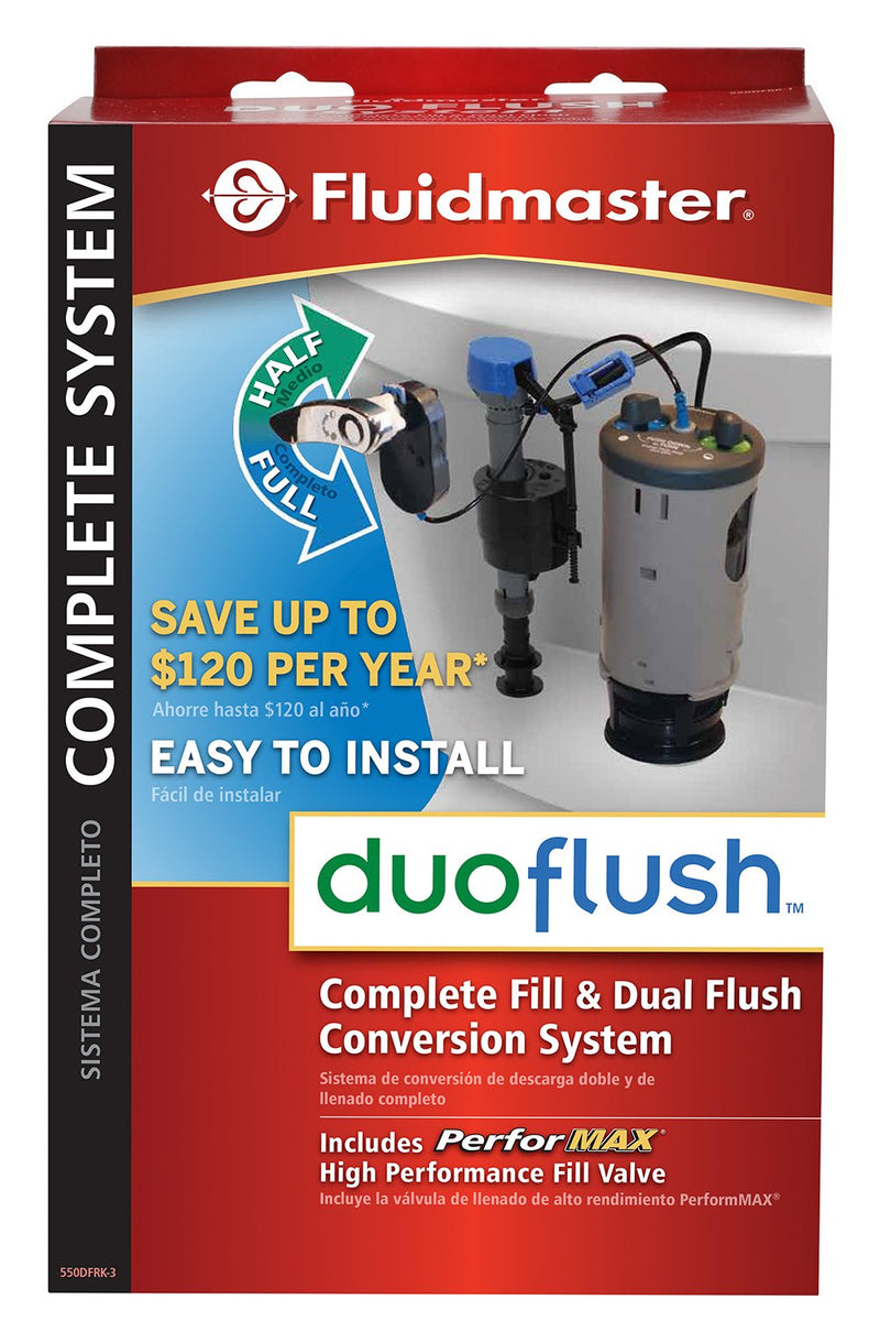 Fluidmaster 550DFRK-3 DuoFlush Complete Fill and Dual Flush Conversion System, 2