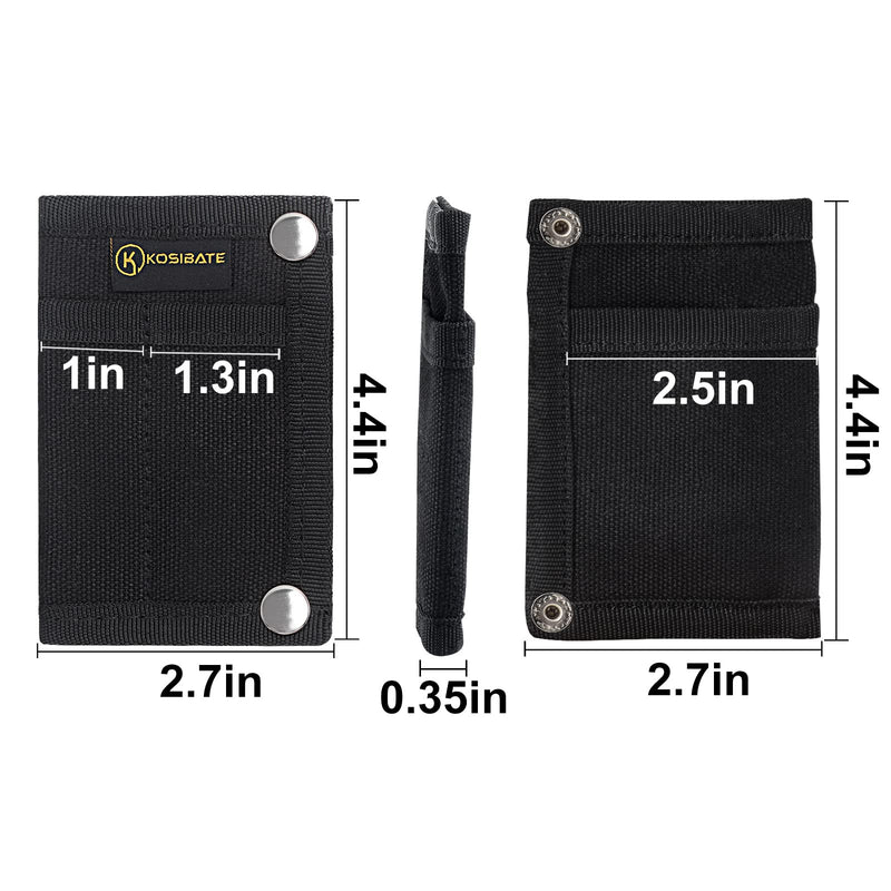 Kosibate EDC Pouch, EDC Organizer, Mini Tool Pouch for Knife/Flashlight/Tactical Pen/Card-Men's Slim Pocket Organizer for Daily Carry (Black) black Small