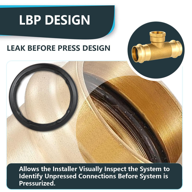 5Pack Seelink 1/2" Copper Press x Copper Press x Female NPT Tee(PRESS239-5) 5 1/2"P x 1/2"P x 1/2"Female