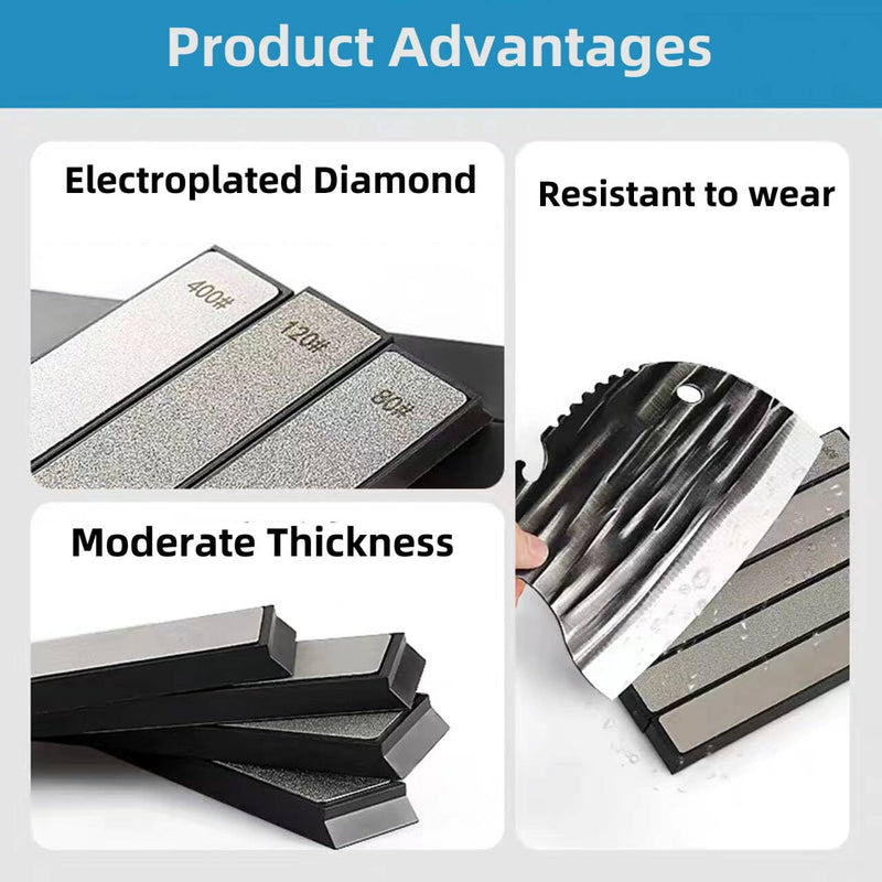 8 Pcs Diamond Knife Sharpening Stones, Diamond Stone Set With Base For Kitchen Knife sharpener - 120+240+400+600+800+1000+2000+3000 Grit