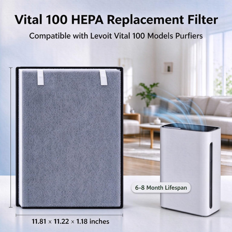 2 Pack Vital 100 Air Filter Compatible for Vital 100 Air Purifier