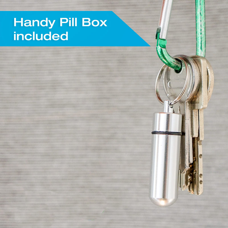 Pill Cutter Splitter with Pill Box by Pill Mill - Blade That Will Never Dull - Grip Handle Cuts Small or Large Pills with Ease - Light and Durable Tablet Divider - Perfect Medicine Slicer for Travel