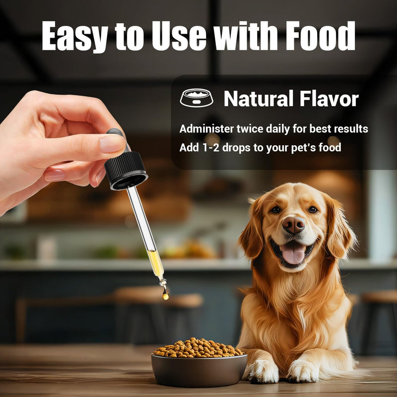 Quercetin for Dogs, Dog Quercetin Liquid Drops, Dog Quercetin Herbal Supplement Support Allergy Relief,Immune Health, Respiratory Health, Skin Health, Gluten Free, Non GMO (60 ml/2 Oz) 1 Pack