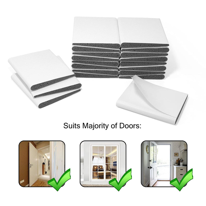 Door Corner Seal Exterior Door Frame Seal Wedge Draft Stopper with Adhesive 4 Pack, White 4 White
