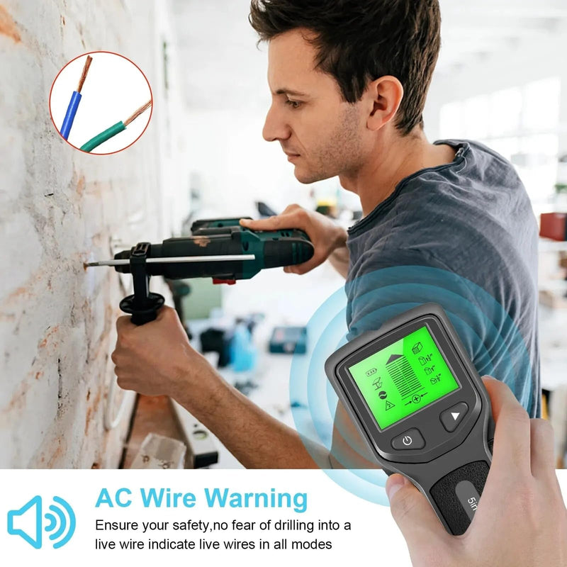 Stud Finder Wall Scanner - 5 in 1 Stud Detector with Intelligent Microprocessor Chip and HD LCD Display, Stud Sensor Beam Finders for Center and Edge of Wood AC Wire Metal Joist Pipe