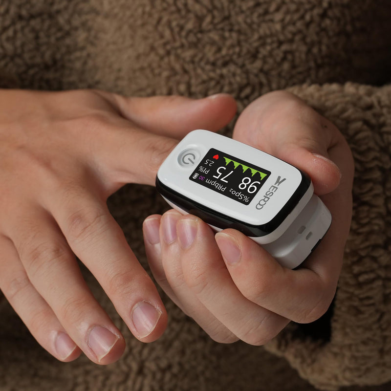 Oxygen Monitor Fingertip, Pulse Oximeter OLED-TFT Display with 20 Memories