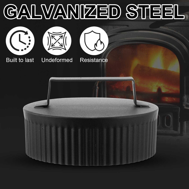 LEIFIDE 6 Inch Metal Flue Cover Cap, Indoor Chimney Pipe Cap, Round Fireplace Chimney Stove Pipe Plug(Corrugate) Corrugate