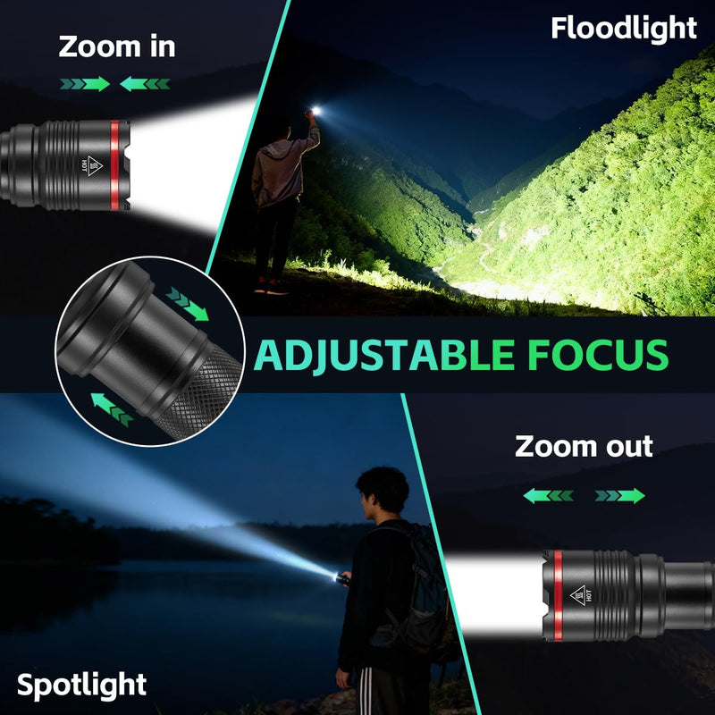 6Pack Rechargeable Flashlights High Lumens, Small Flashlight Powerful, Mini LED Flashlight Rechargeable, Handheld Tactical Flash Light, Super Bright Pocket Flashlights for Home Emergency Camping 6Pack