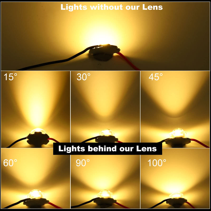 PATIKIL 13mm LED Convex Lens, 20 Pack 15 Degree Beam Angle Acrylic LED Optical Convex Condenser Lens for 1W 3W LED Lamp Beads Infrared Cameras, Transparent Clear