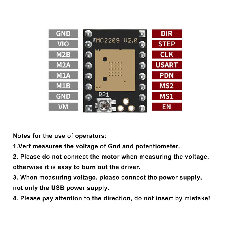 TMC2209 V2.0 Stepper Motor Driver, 5PCS Ultra Silent 3D Printer Driver 2.5A Uart for SKR Mini E3 V3.0 MKS Gen L Ender 3 Replacement for A4988