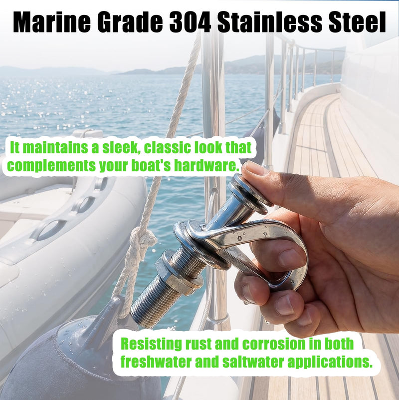Stainless Stell Quick Release Boat Fender Cleats, Heavy Duty Bumper Hanger | Fit for Pontoons & Yachts，25KN Load Capacity Anti-Rust Docking Hardware