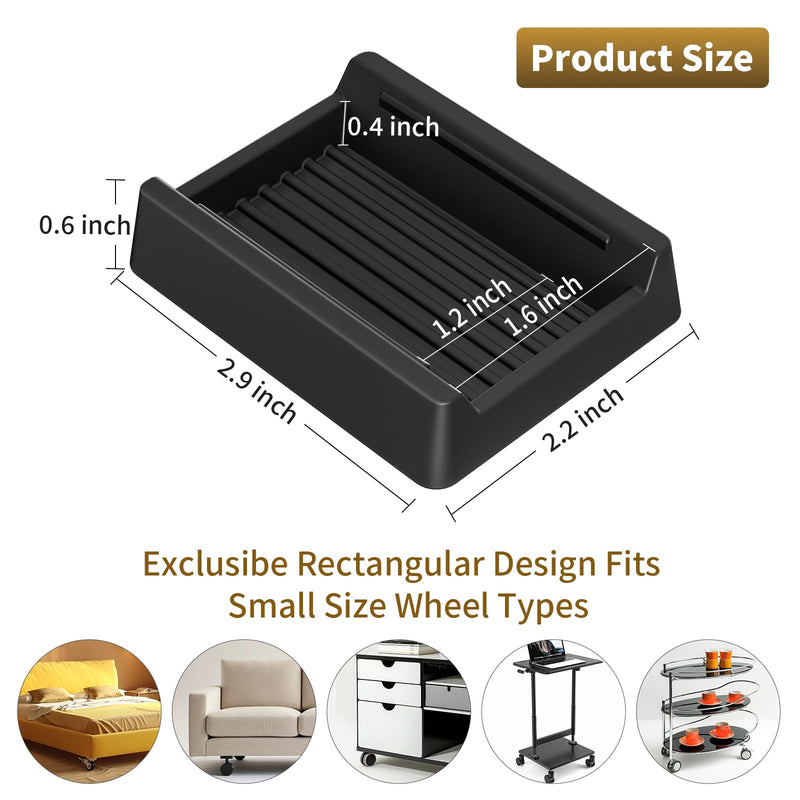 12 Pcs Non Slip Furniture Pads, 2.9"x2.3" Silicone Furniture Cups - Furniture Stoppers to Prevent Sliding fit Furniture, Bed, Sofa, Chairs - Floor Protectors and Prevents Scratches - Black 12