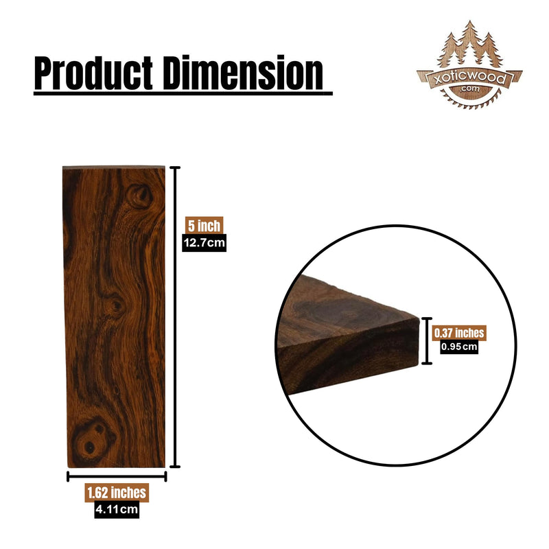 IECAP LLC Bookmatched Ironwood Knife Handle Scales – Natural Wood Knife Scales – Knife Scales for DIY Crafts – Ironwood Knife Handle Material – 1 Pair (5 x 1 5/8 x 3/8 inches) 5 x 1 5/8 x 3/8 inches