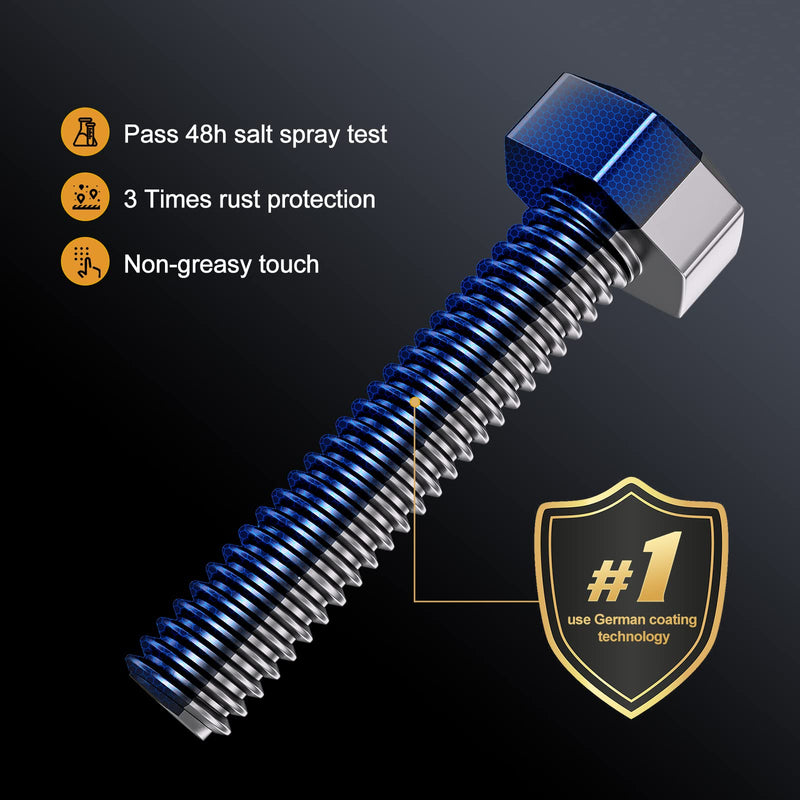VIGRUE 180Pcs M6 Stainless Bolt Kit, M6x12/16/20/25/30/35/40mm Hex Socket Head Cap Screws Nuts Washers Assortment, Full UNC Thread M6 socket cap