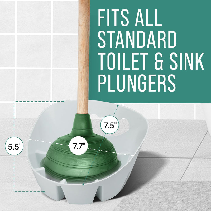 Maplefield Plunger Tray - Universal Toilet Plunger Tray Made for Toilet and Sink Plungers - Easy to Clean - White Toilet Plunger Holder Drip Tray - Pack of 1 Plunger Drip Tray