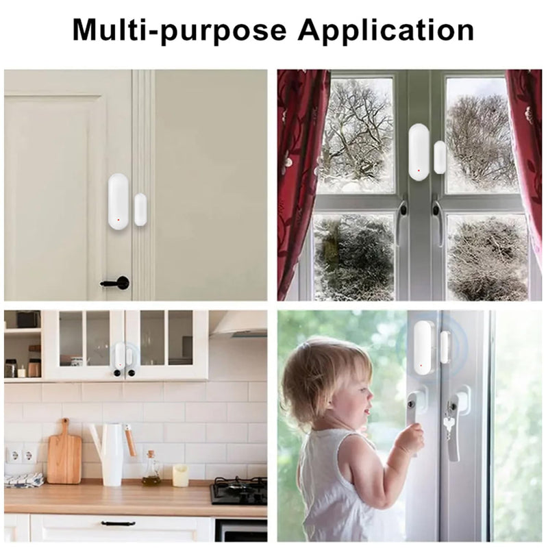 WiFi Smart Door Sensor: Door Open Contact Sensor for Home Security, Wireless Window Sensor, Secure Your Home with Instant Alerts & Smart Automation, Alexa & Google Assistant Compatible (4-Pack) 4-Pack