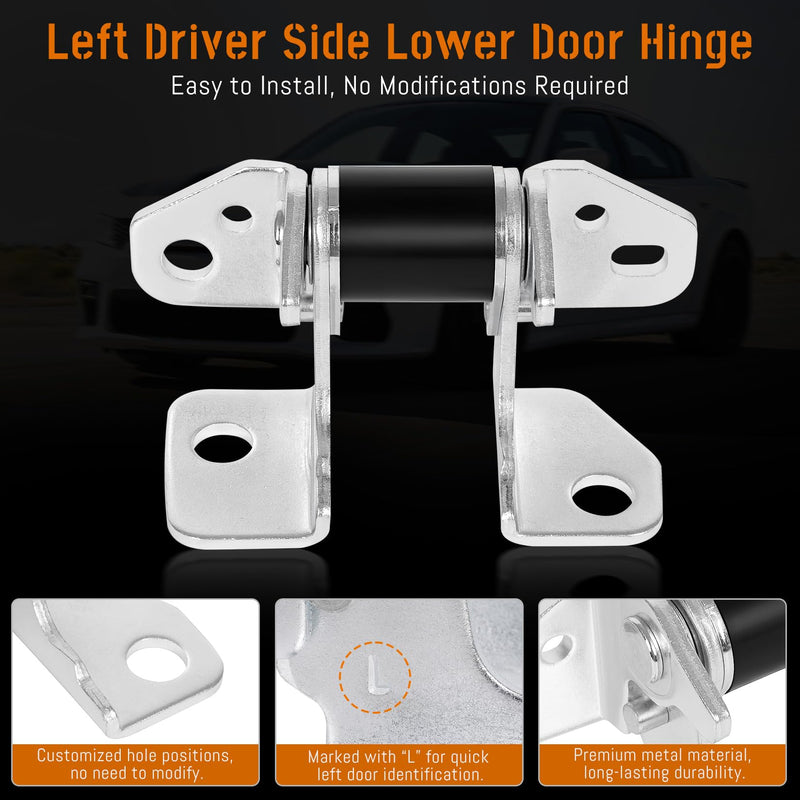 Left Driver Side Lower Door Hinges fit for Dodge Charger/Chrysler300 2013-2023,Jeep Grand Cherokee 2013-2021,Dodge Durango 2012-2026,55113665AI,55113665AF,Rear or Front Car Door Pivot Replaces Left