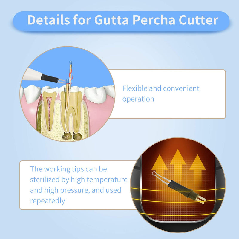 Annhua Gutta Percha Point Cutter with 4 Tips, Dental Tooth Gum Endo Obturation System with Heated Pen, Dentist Breaker Cutter Tools for Endodontics Root Canal Filling