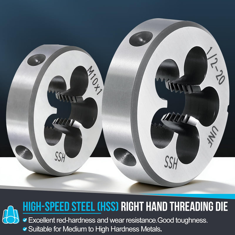 PATIKIL M24 x 1.5mm Round Threading Die, Right Hand High-Speed Steel Machine Thread Threading Die, Non-Adjustable Thread Repair Tool for Stainless Steel, Alloy Metal - 1 Pack 55mm OD, Standard