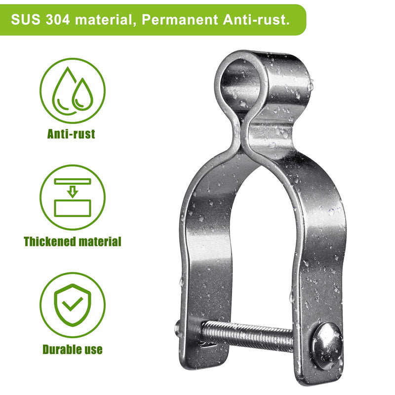 304 Stainless Steel Chain Link Fence Gate Frame Female Hinge for Chain Link Fence Post, 2pcs Post Female Hinges with 5/8'' fit 1-5/8''Outer Diameter Post/Pipe, Bolt/Nut Included Female-1-5/8''-2pcs