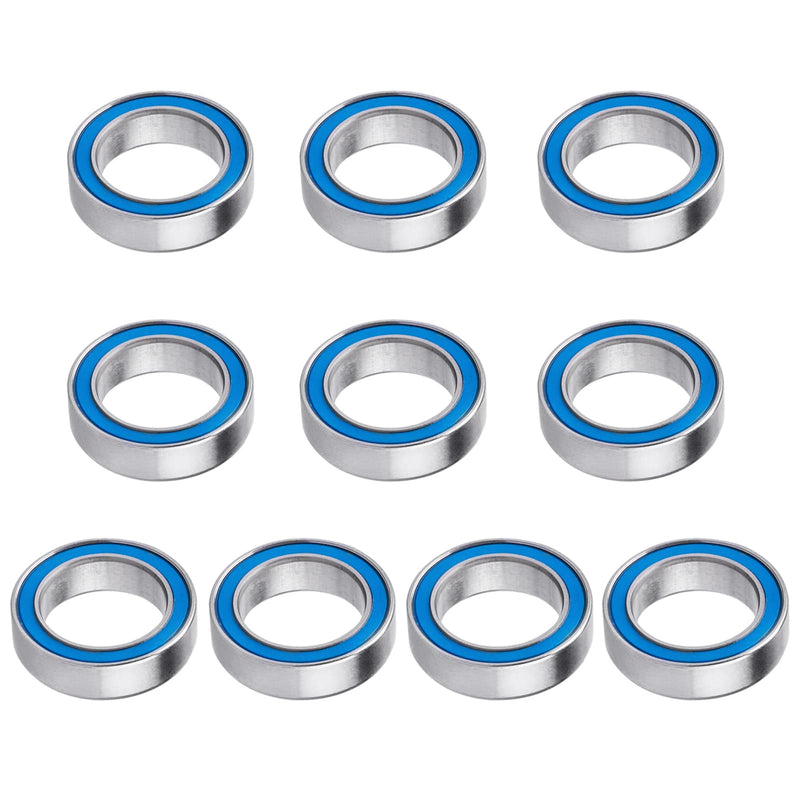 RC Ball Bearings 10-Pack Bearing Steel and Double Rubber Sealed Miniature Deep Groove Ball Bearings (10x15x4mm) 10x15x4mm