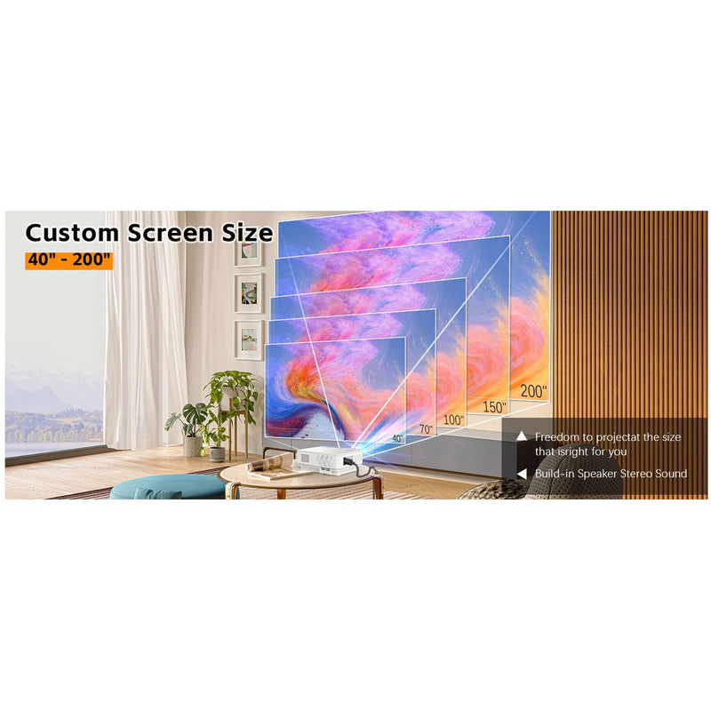 E1 120±%10ansi lumen 1080P Native Mini Projector, ,4.1inch LCD, Multimedia Home Theater Video Projector, Compatible with Full HD 1080P HDMI, USB, VGABuilt-in Speaker (E1)