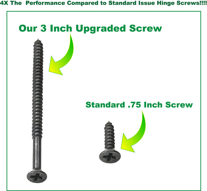 Oil Rubbed Bronze Wood Screws 9 X 3 Inch – Extra Long Door Hinge Screws - Door Security Screws - 24 Pack