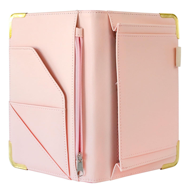 Server Book for Waitress Organizer Wallet for Women Cute, Receipt Holder Presenter 5 Pockets Waiter Accessories (Pink Plaid)