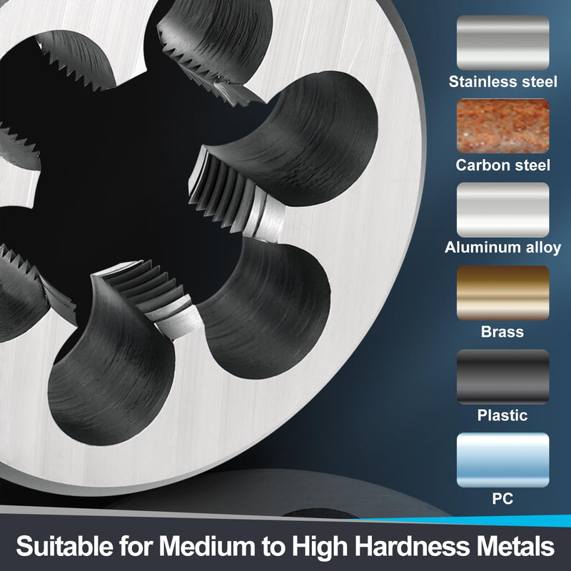 PATIKIL M24 x 1.5mm Round Threading Die, Right Hand High-Speed Steel Machine Thread Threading Die, Non-Adjustable Thread Repair Tool for Stainless Steel, Alloy Metal - 1 Pack 55mm OD, Standard