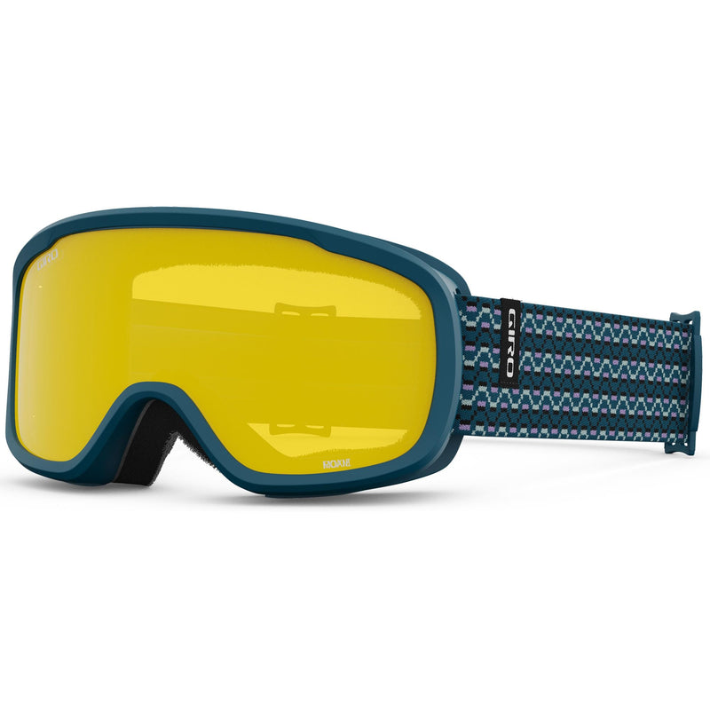 Giro Moxie Ski Goggles - Snowboard Goggles for Women & Youth - 2 Lenses Included - Anti-Fog - OTG (Over Glasses) One Size Harbor Blue Sequence - Amber Pink