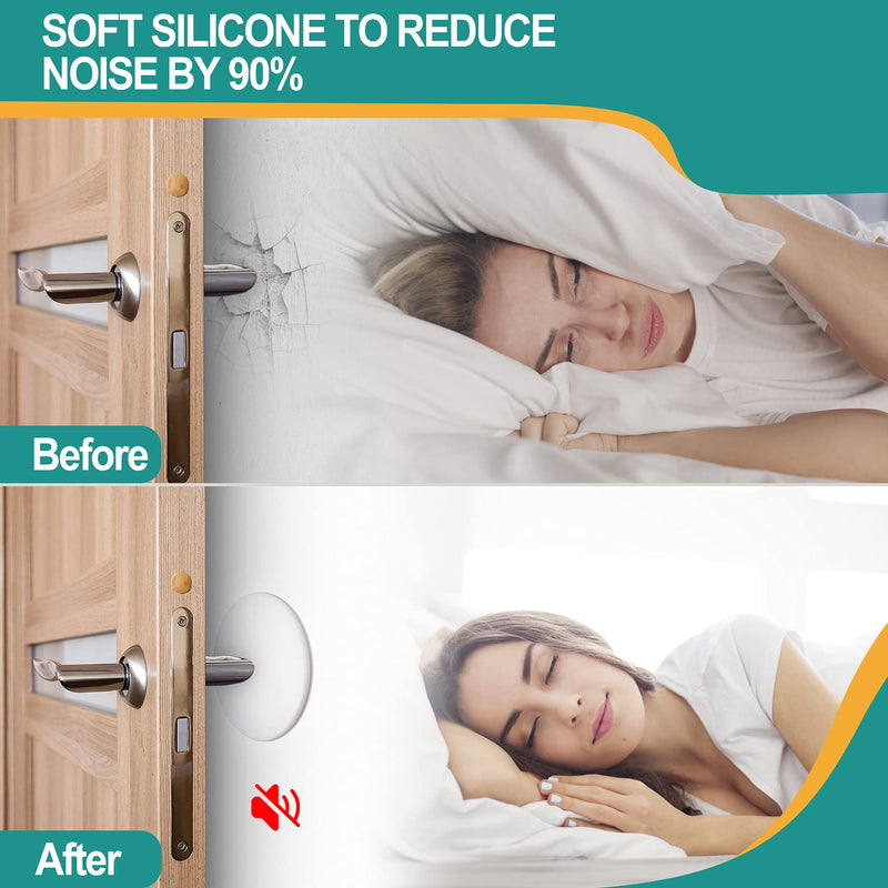 [3.15"] Door Stoppers Wall Protector, 6 Pcs Large White Silicone Door Bumpers with Strong Thickened Adhesive,Shock Absorbent Door Knobs Wall Protectors to Cover up Damage and Protect Wall Surfaces Large Size 3.15" (6 PCS)