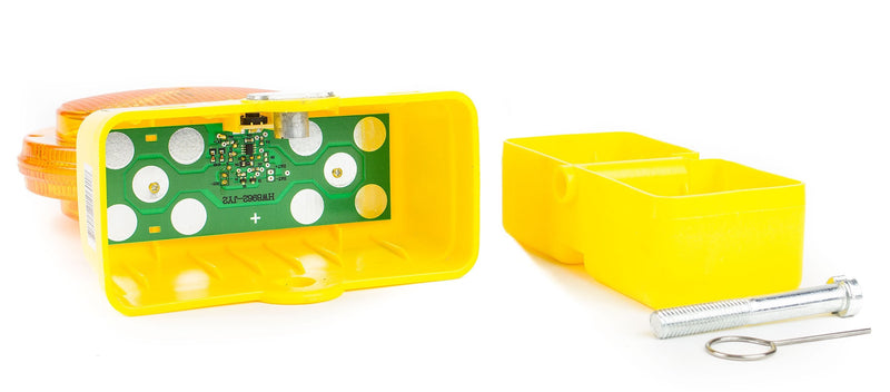 RK BLIGHT6V-1 Premium 03-10-3WAY6V Polycarbonate Barricade Light, 2-Sided Visibility, Photocell, UV Coated